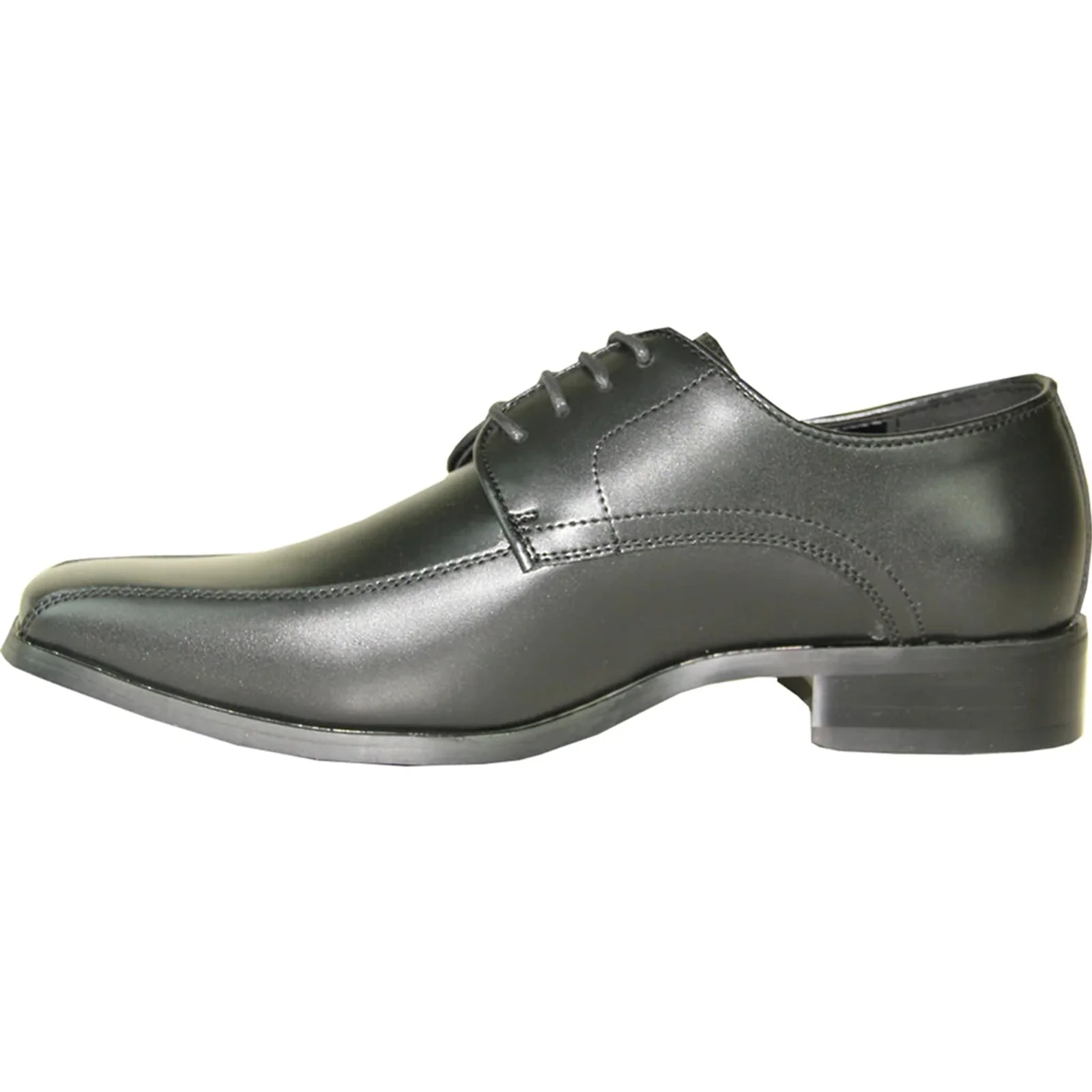 Mens Classic Square Pointy Toe Dress Shoe in Black - Image 3
