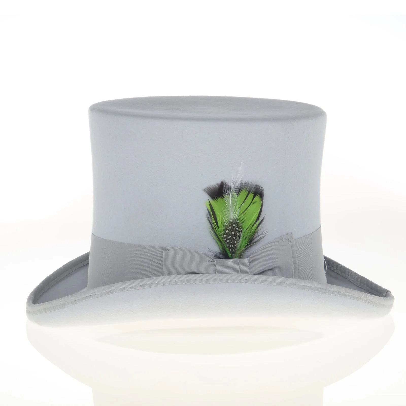 Men's Tall 100% Wool Dress Top Hat in Light Grey - Image 3