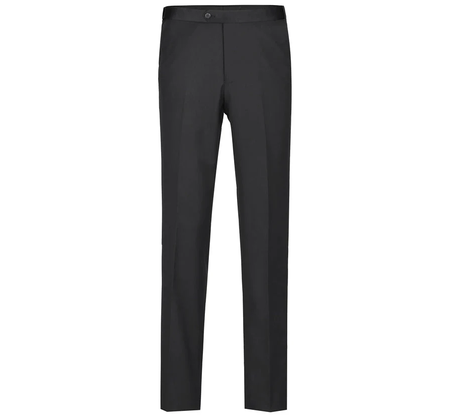 Mens Traditional One Button Slim Fit Peak Tuxedo in Black - Image 4